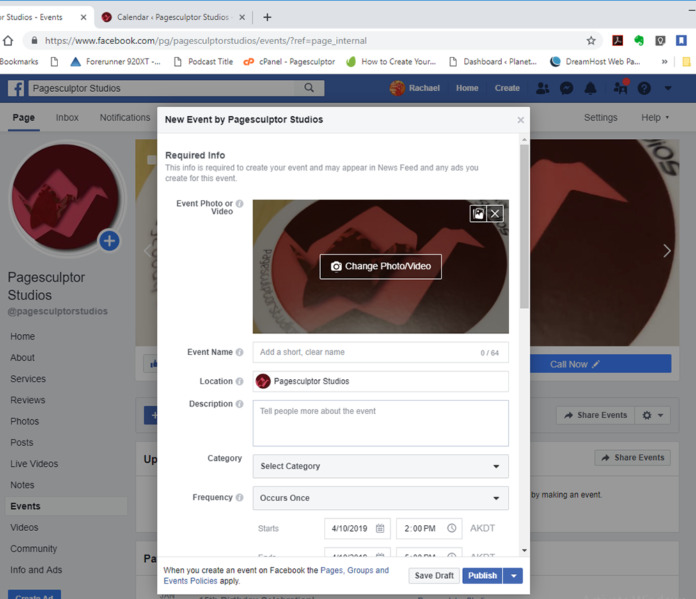 Using Facebook Events as a Planning Template Pagesculptor Studios